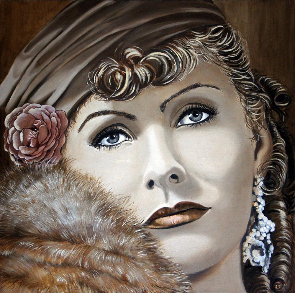 Greta Garbo oil on canvas