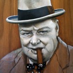 'Winston & cigar' oil on wood